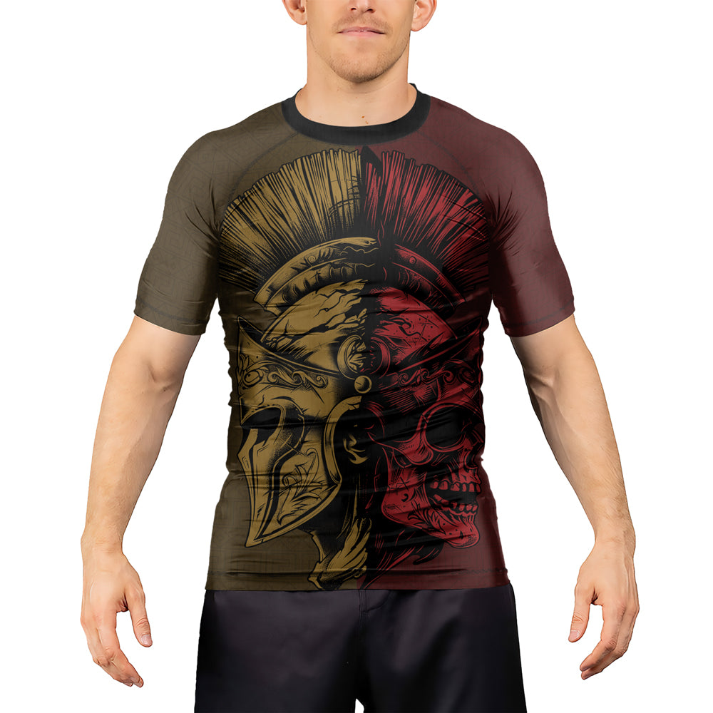 Rashninja Spartan Skull Clash Men's Short Sleeve Rash Guard
