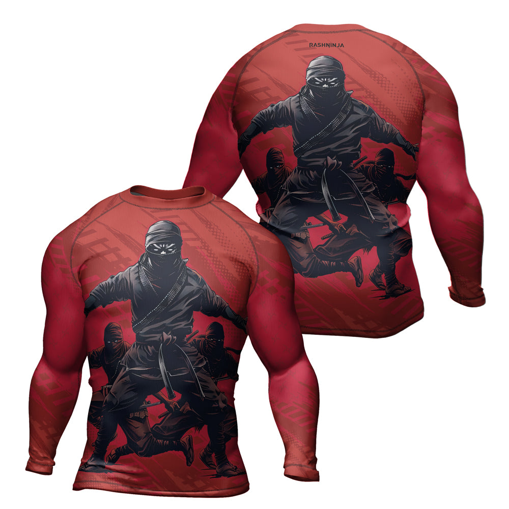 Rashninja Ninja Red Assault Men's Long Sleeve Rash Guard