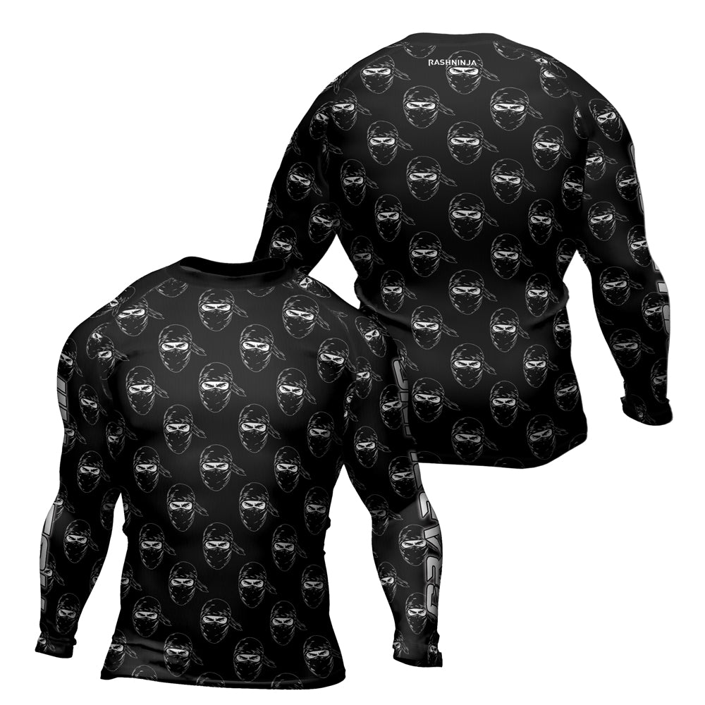 Rashninja Ninja Stealth Pattern Black Men's Long Sleeve Rash Guard