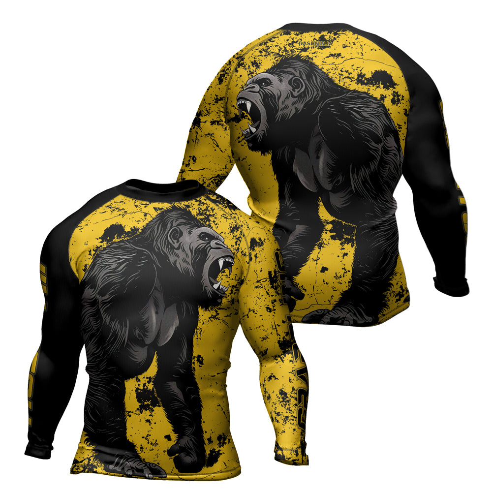 Rashninja Gorilla Golden Ruler Men's Long Sleeve Rash Guard
