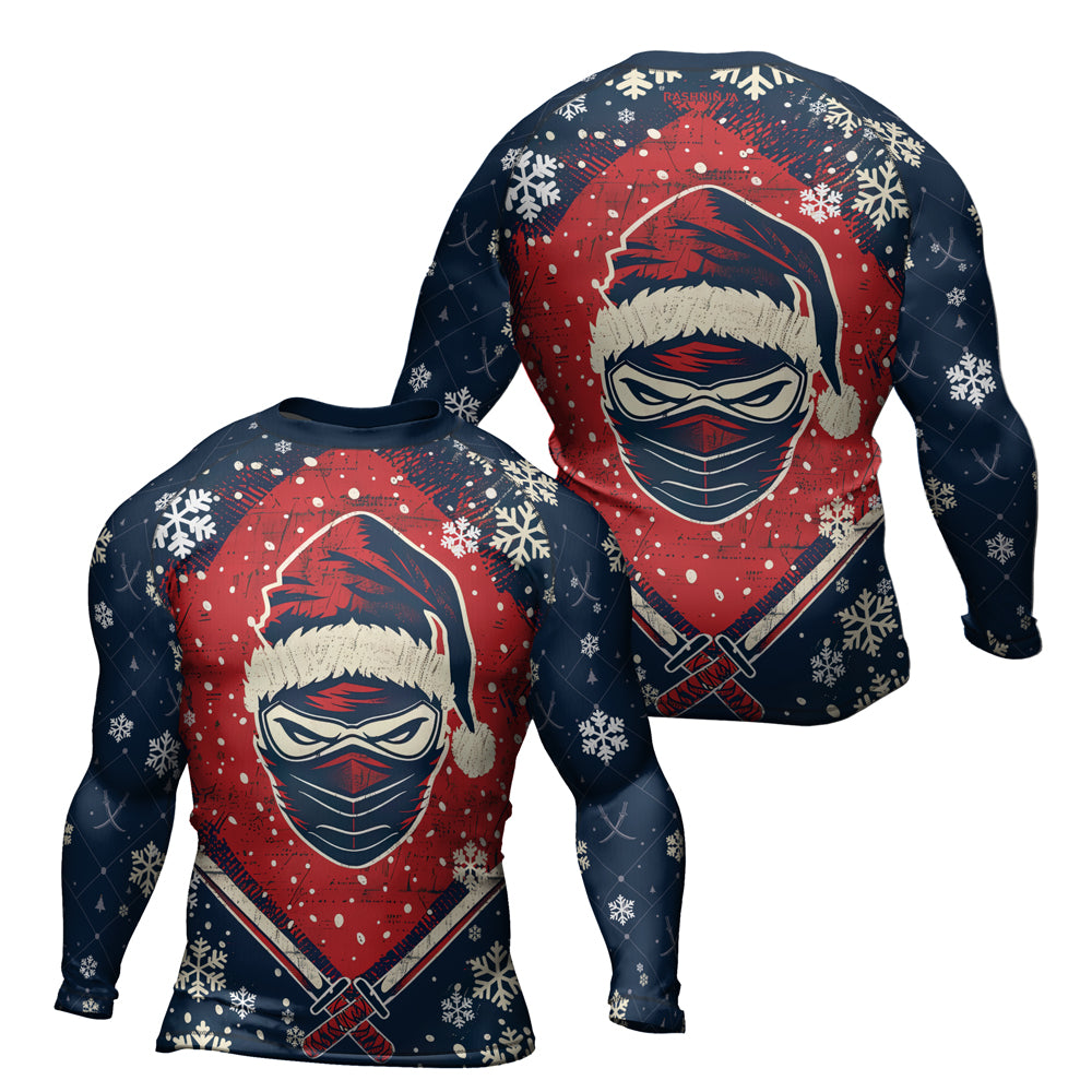 Rashninja Christmas Ninja Santa Men's Long Sleeve Rash Guard
