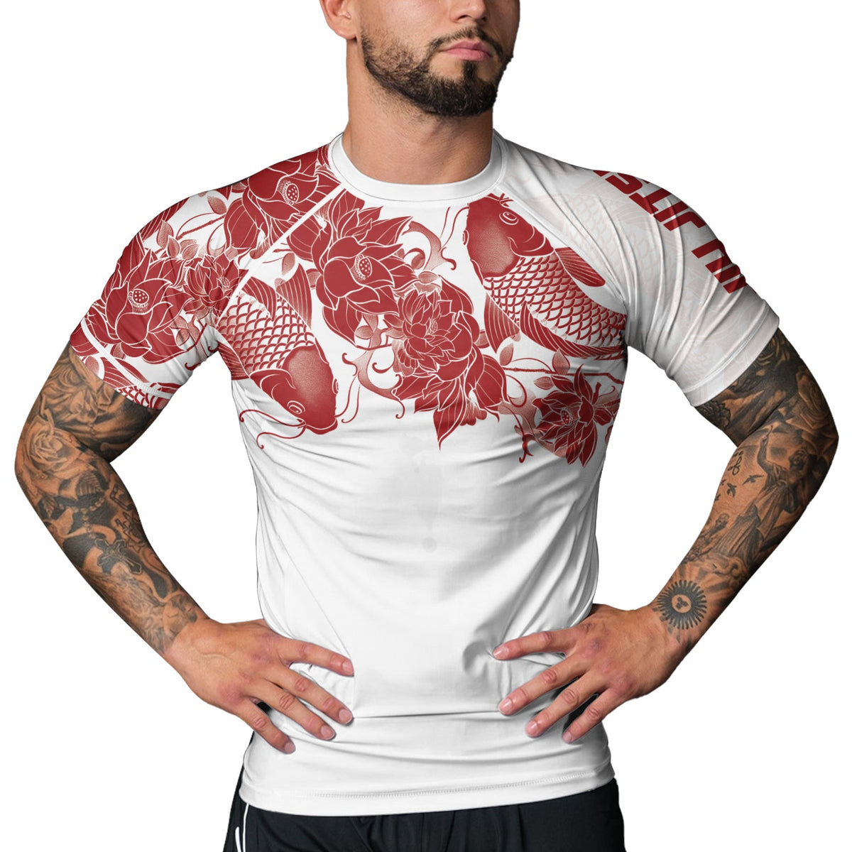 Rashninja Samurai Koi Harmony Men's Short Sleeve Rash Guard