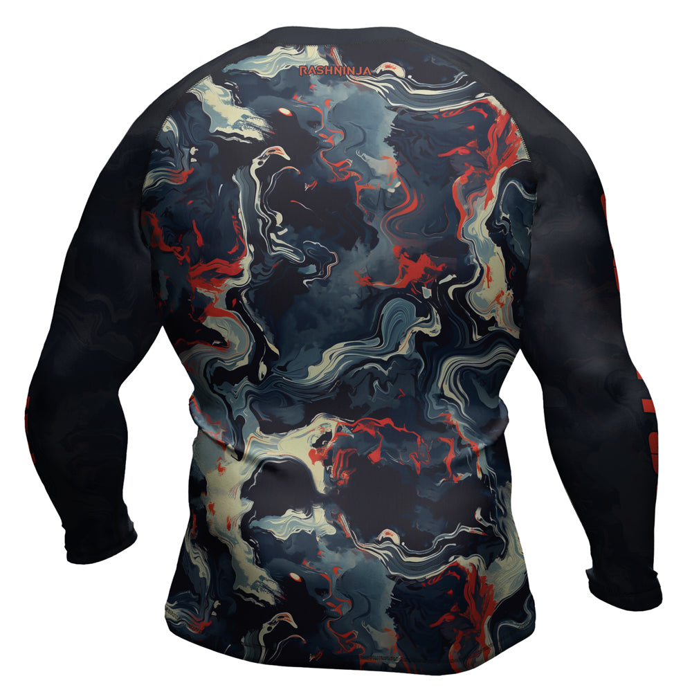 Rashninja Cyber Storm Fire Men's Long Sleeve Rash Guard