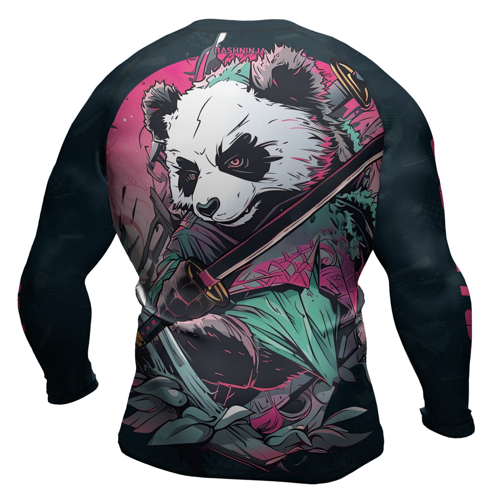 Rashninja Panda Samurai Crest Men's Long Sleeve Rash Guard