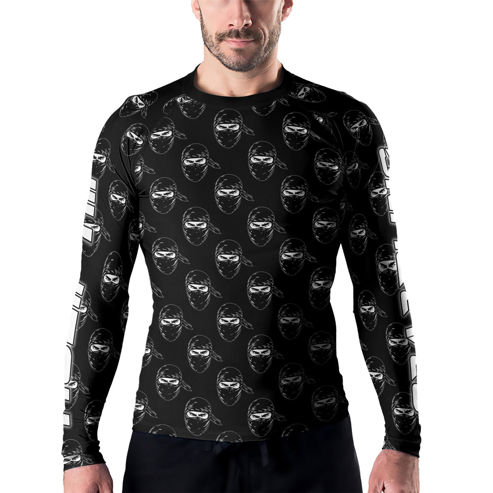 Rashninja Ninja Stealth Pattern Black Men's Long Sleeve Rash Guard