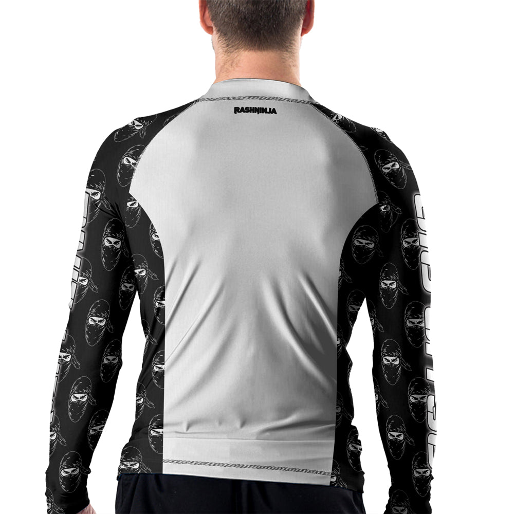 Rashninja Ninja Stealth Pattern White Men's Long Sleeve Rash Guard