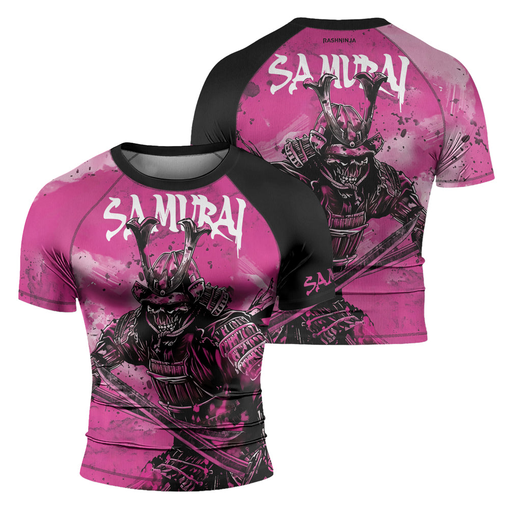 Rashninja Samurai Pink Fury Men's Short Sleeve Rash Guard