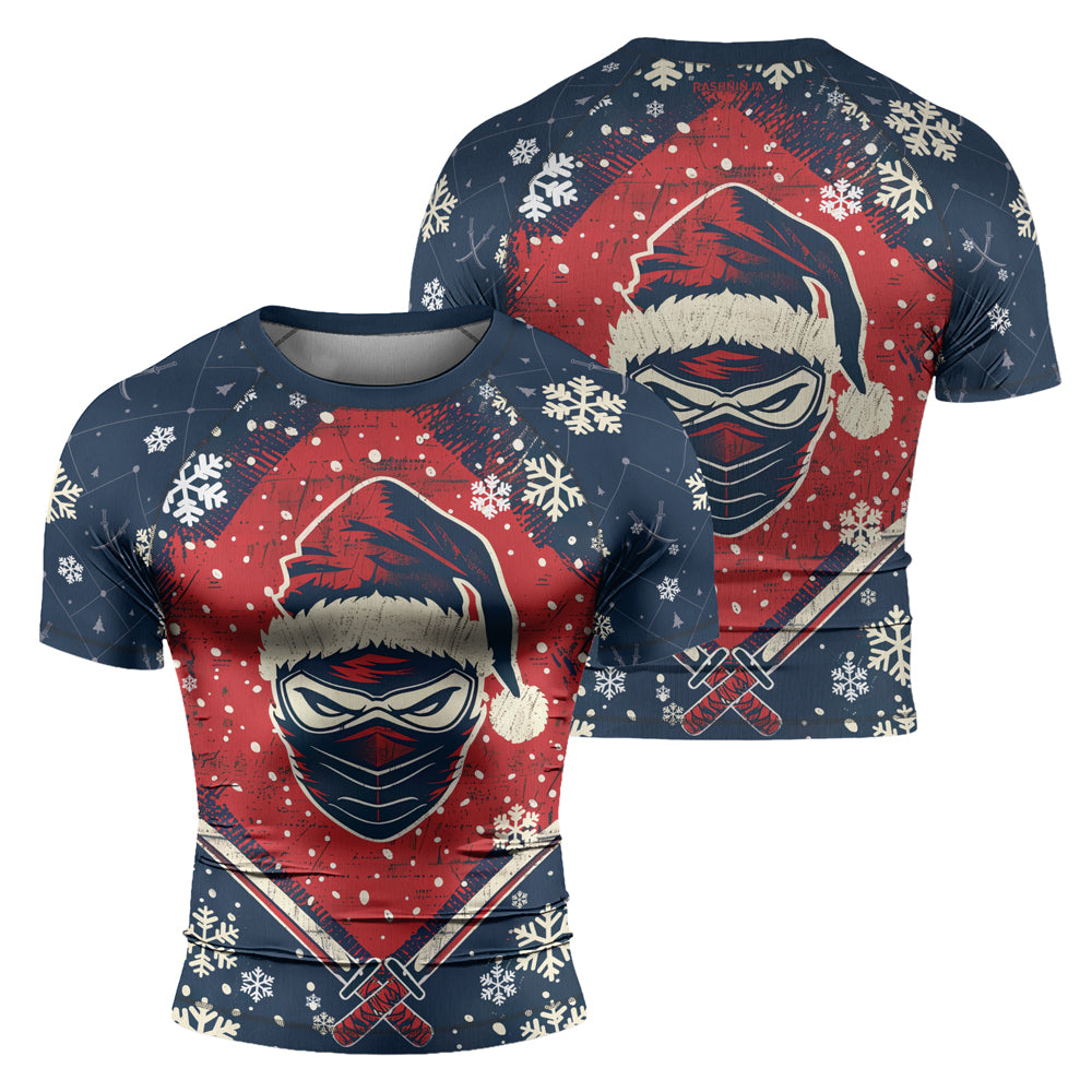 Rashninja Christmas Ninja Santa Men's Short Sleeve Rash Guard
