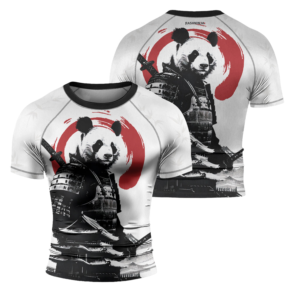 Rashninja Panda Samurai Frost Men's Short Sleeve Rash Guard