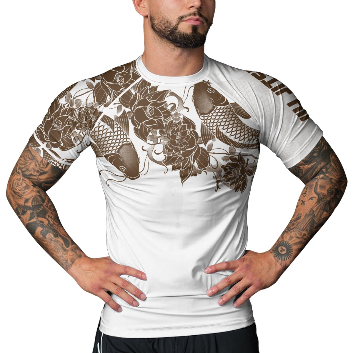 Rashninja Samurai Koi Harmony Men's Short Sleeve Rash Guard