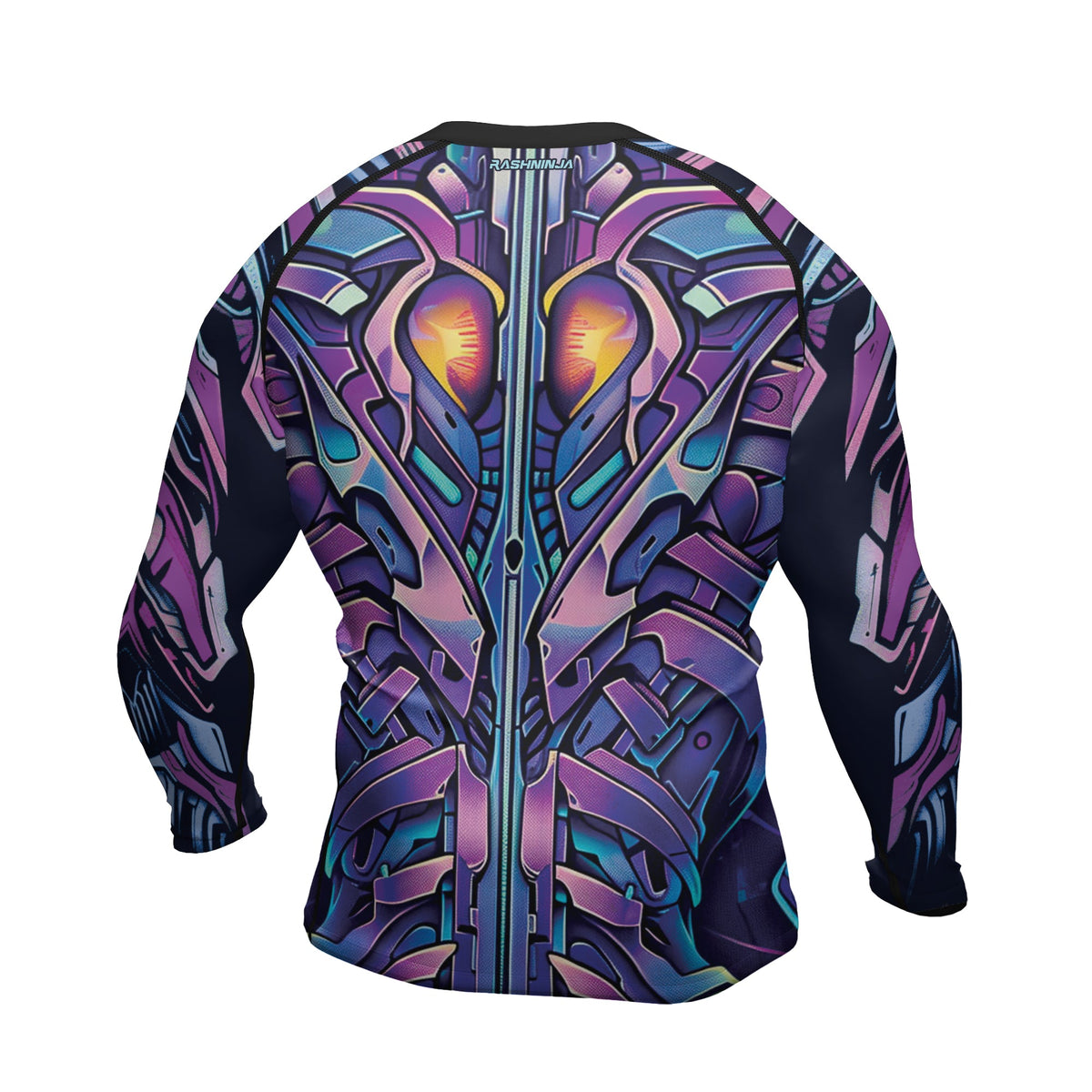 Rashninja Cyber Biomechanic Purple Blue Men's Long Sleeve Rash Guard