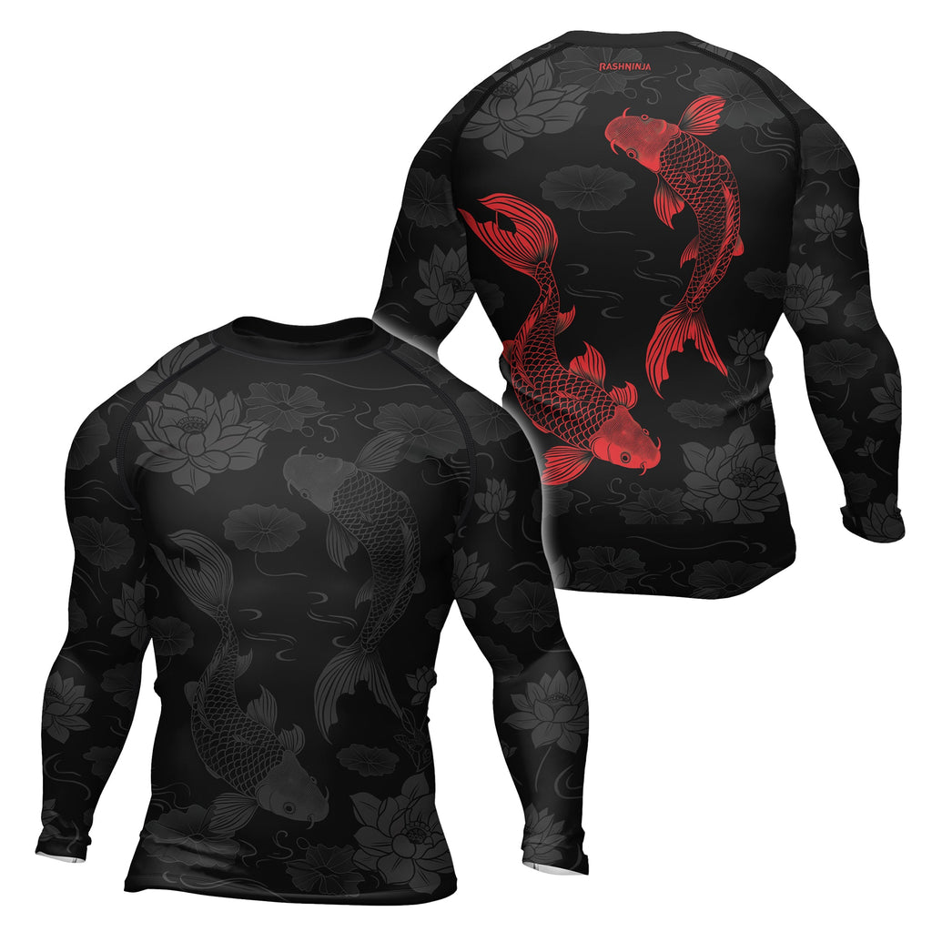 Rashninja Samurai Koi Serenity Men's Long Sleeve Rash Guard