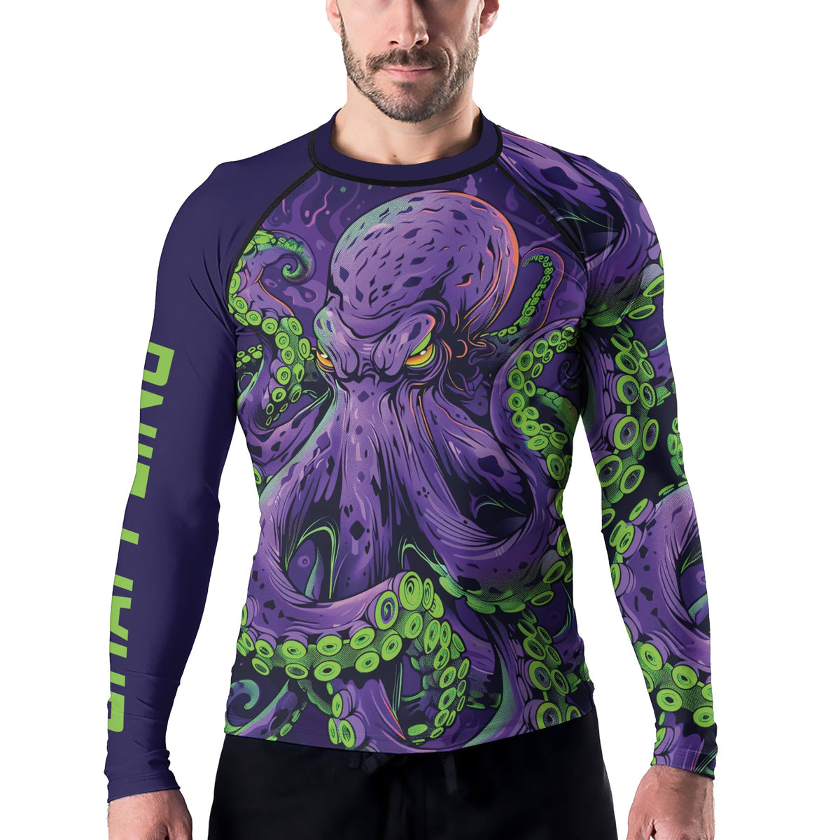 Rashninja Octopus Neon Multi Men's Long Sleeve Rash Guard