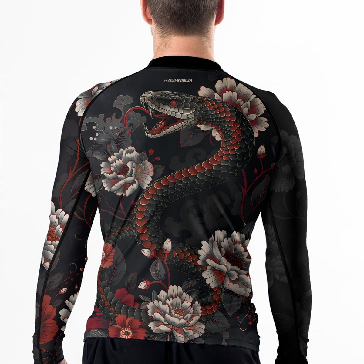 Rashninja Snake Blossom Strike Men's Long Sleeve Rash Guard