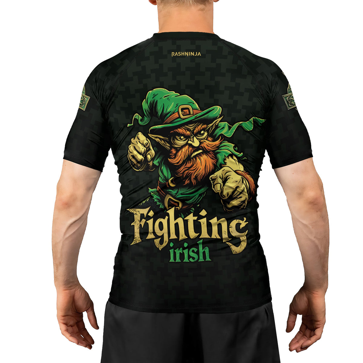 Rashninja Fighting Irish Leprechaun Men's Short Sleeve Rash Guard
