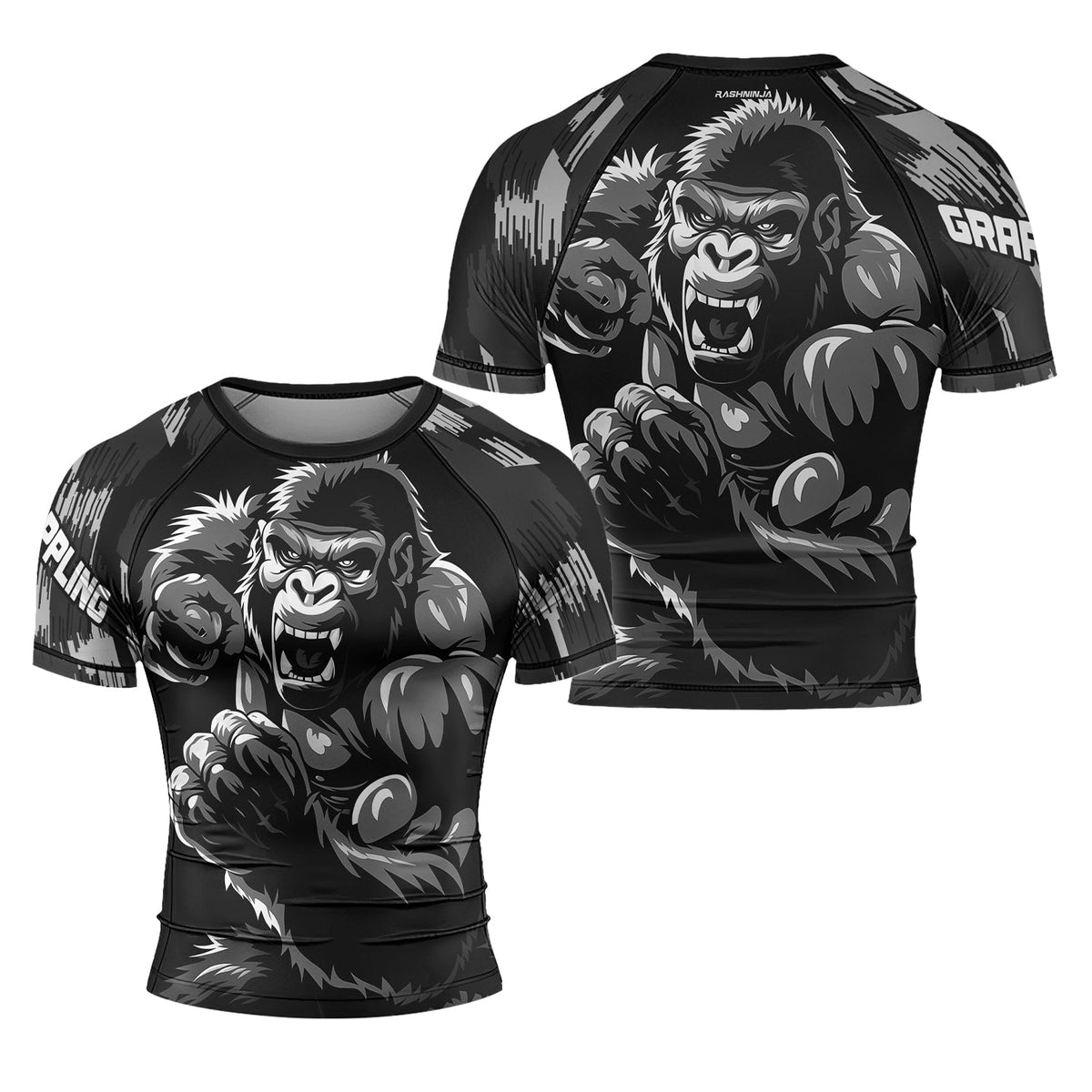 Rashninja Gorilla Roar Dominator Men's  Short Sleeve Rash Guard