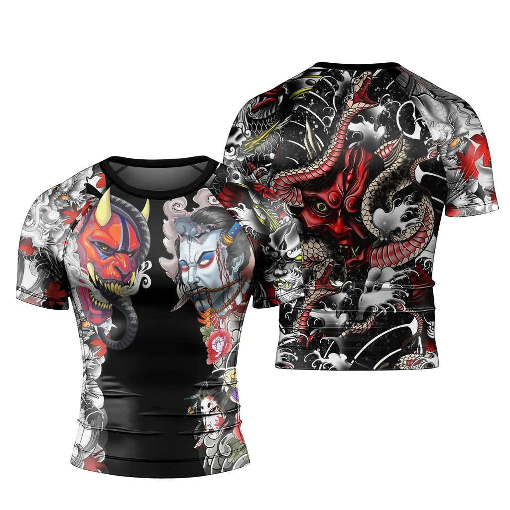 Abyssal Oni Men's Short Sleeve Rash Guard