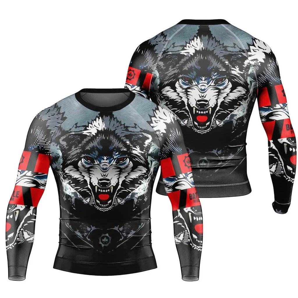 Angry Wolf Men's Long Sleeve Rash Guard