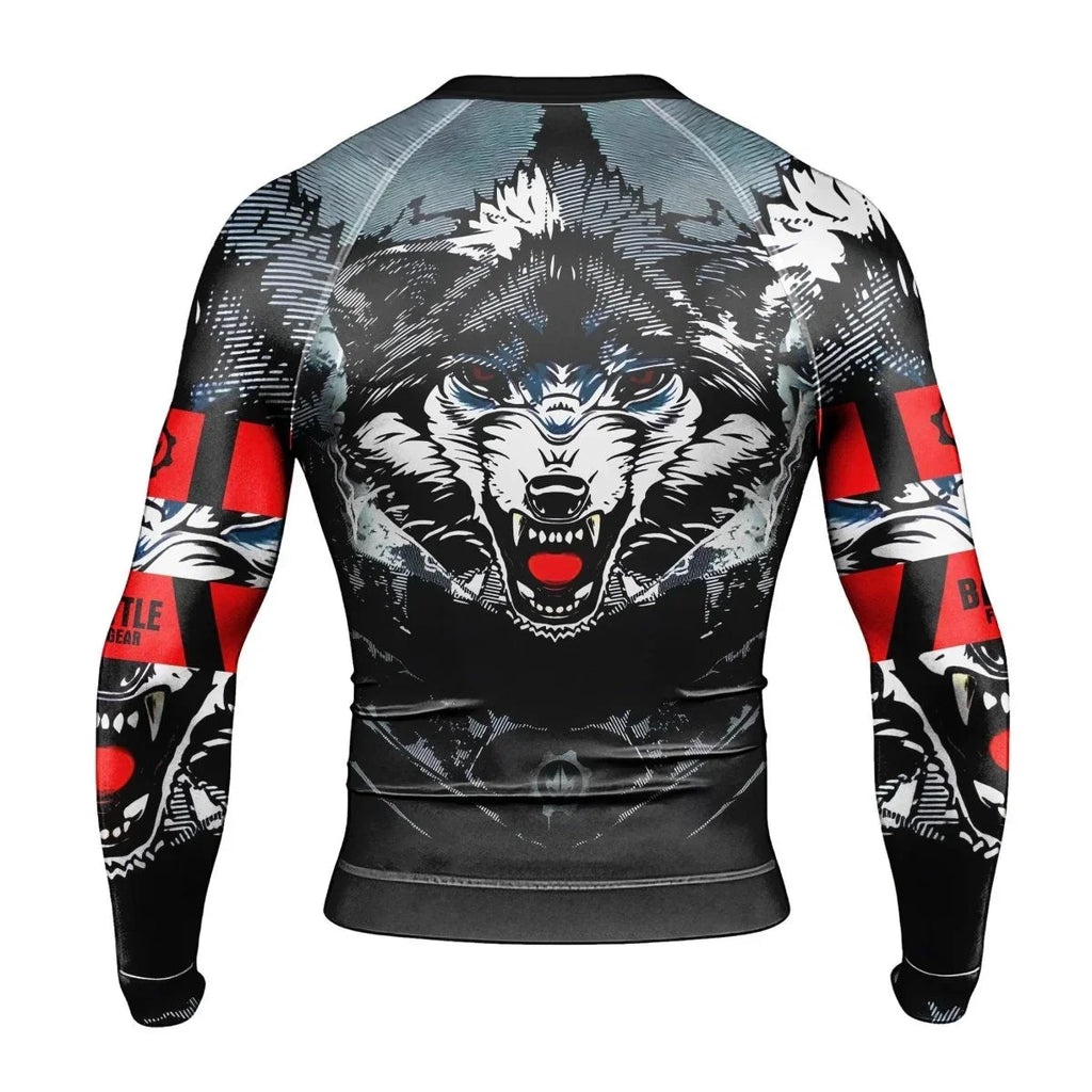 Angry Wolf Men's Long Sleeve Rash Guard