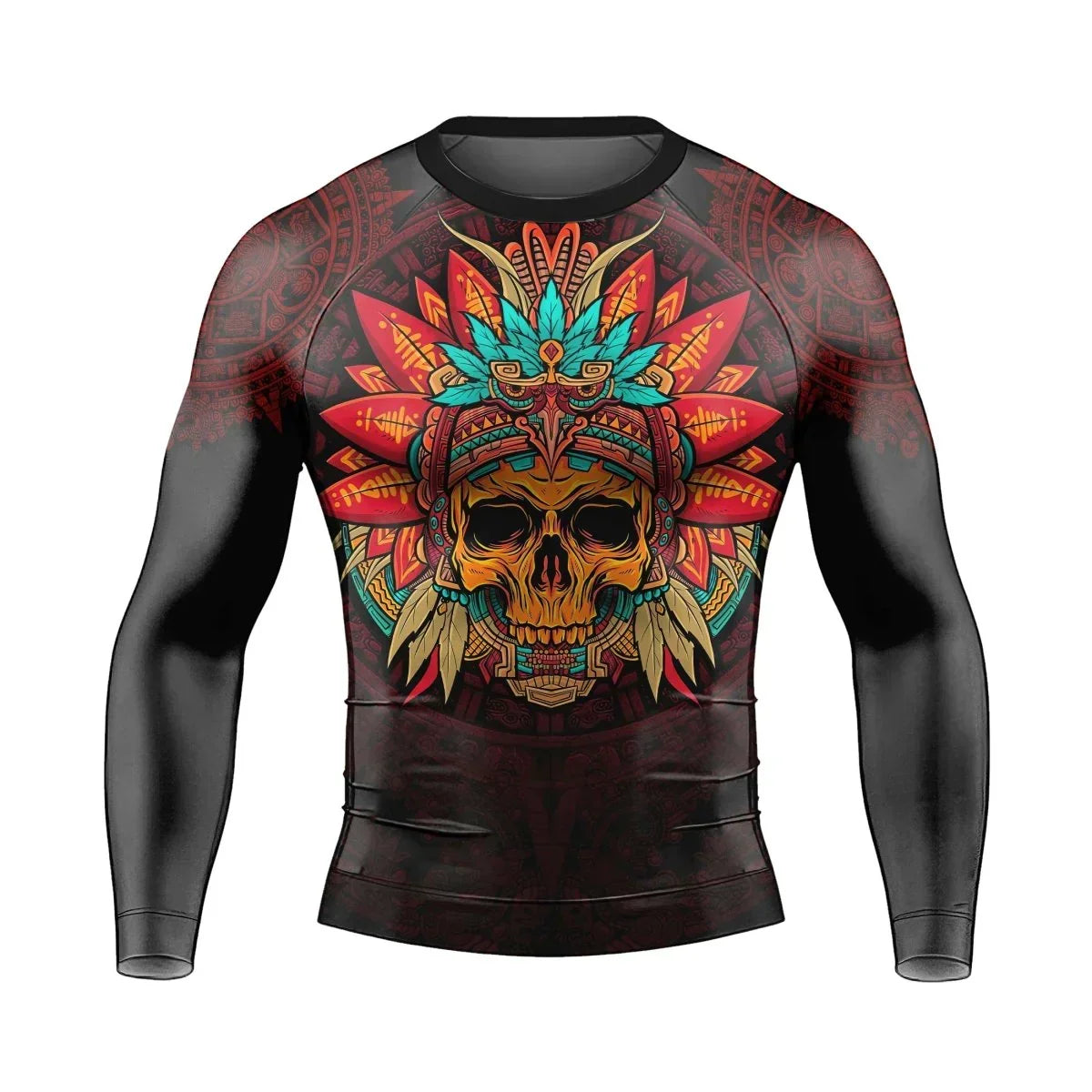 Aztec Eagle Warrior Men's Long Sleeve Rash Guard