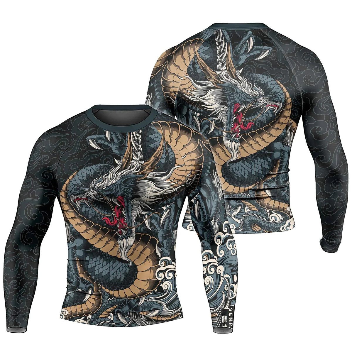 Azure Dragon Men's Long Sleeve Rash Guard