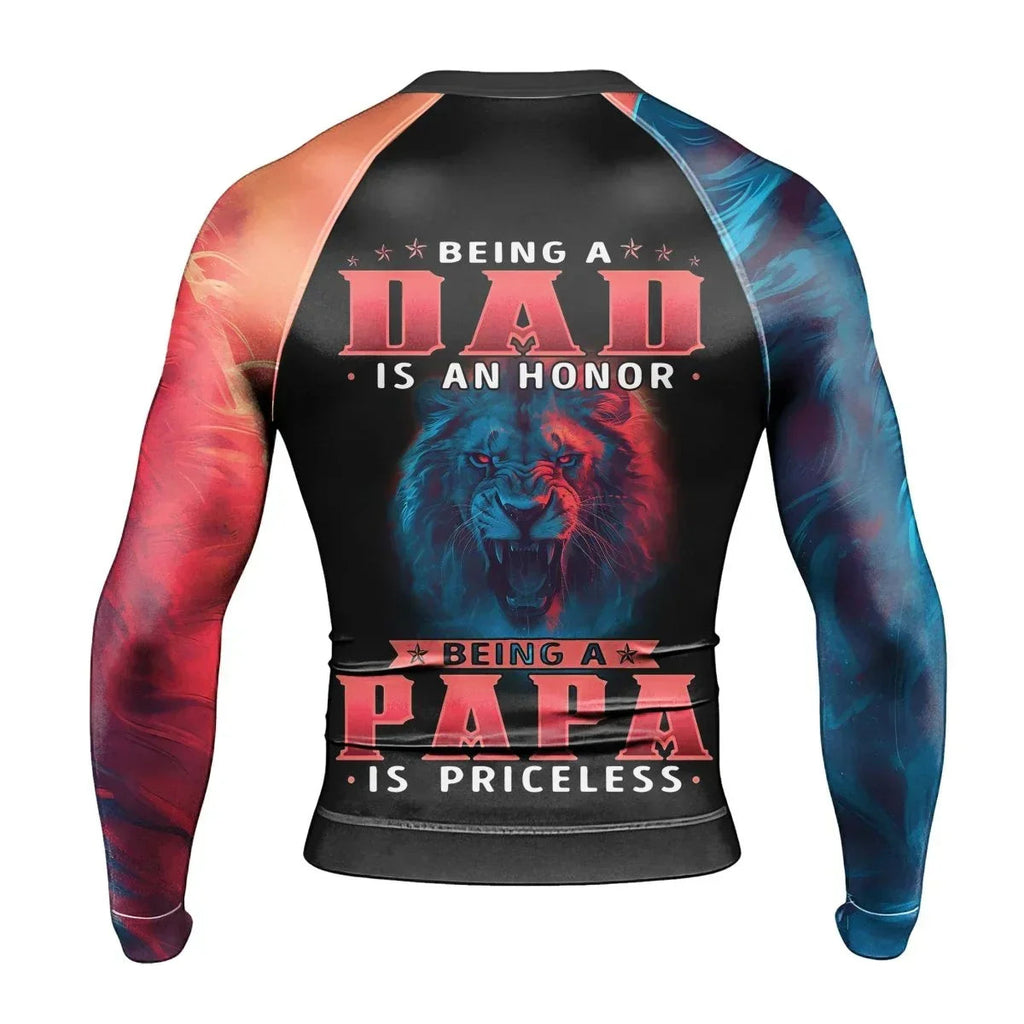 Being A Dad Men's Long Sleeve Rash Guard