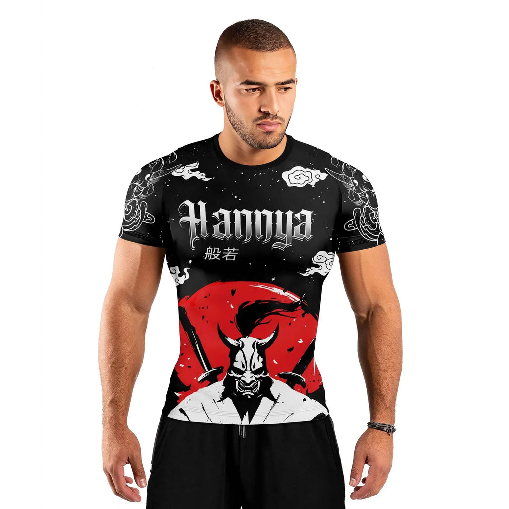 Blood Moon Hannya Men's Short Sleeve Rash Guard