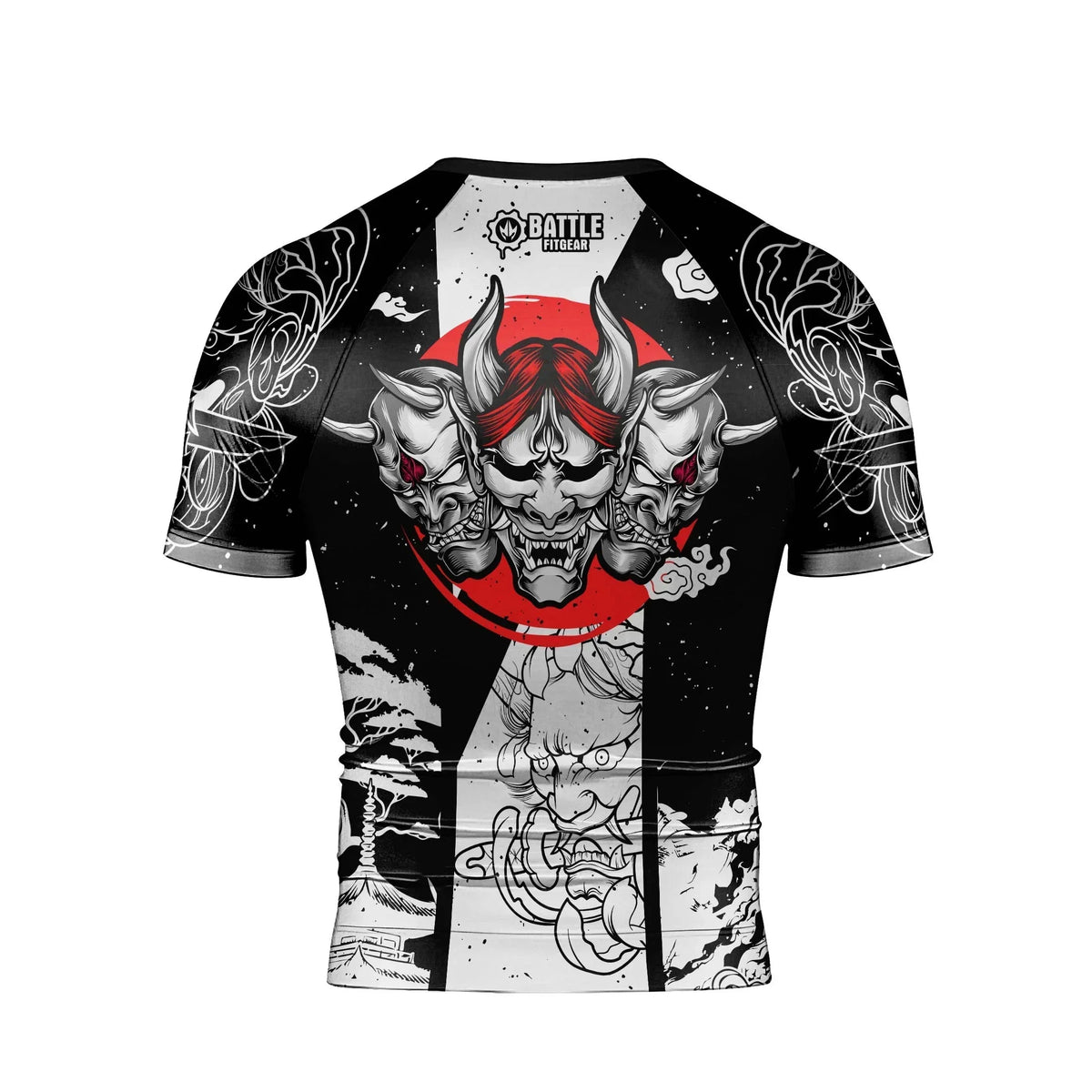 Blood Moon Hannya Men's Short Sleeve Rash Guard