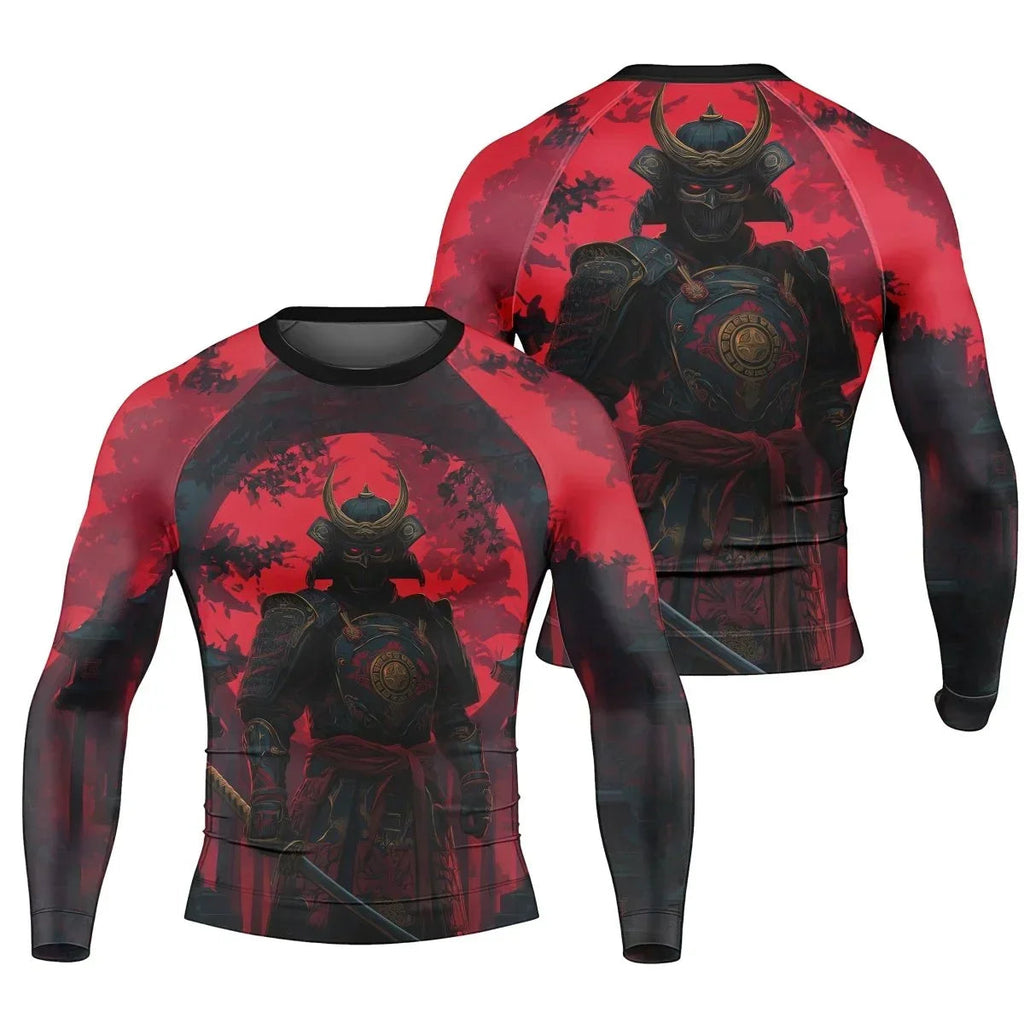 Blood Moon Samurai Men's Long Sleeve Rash Guard