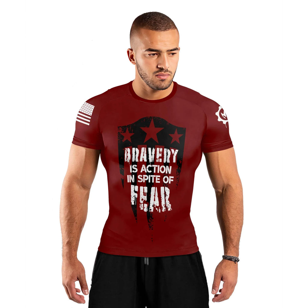 Bravery Is Action Men's Short Sleeve Rash Guard