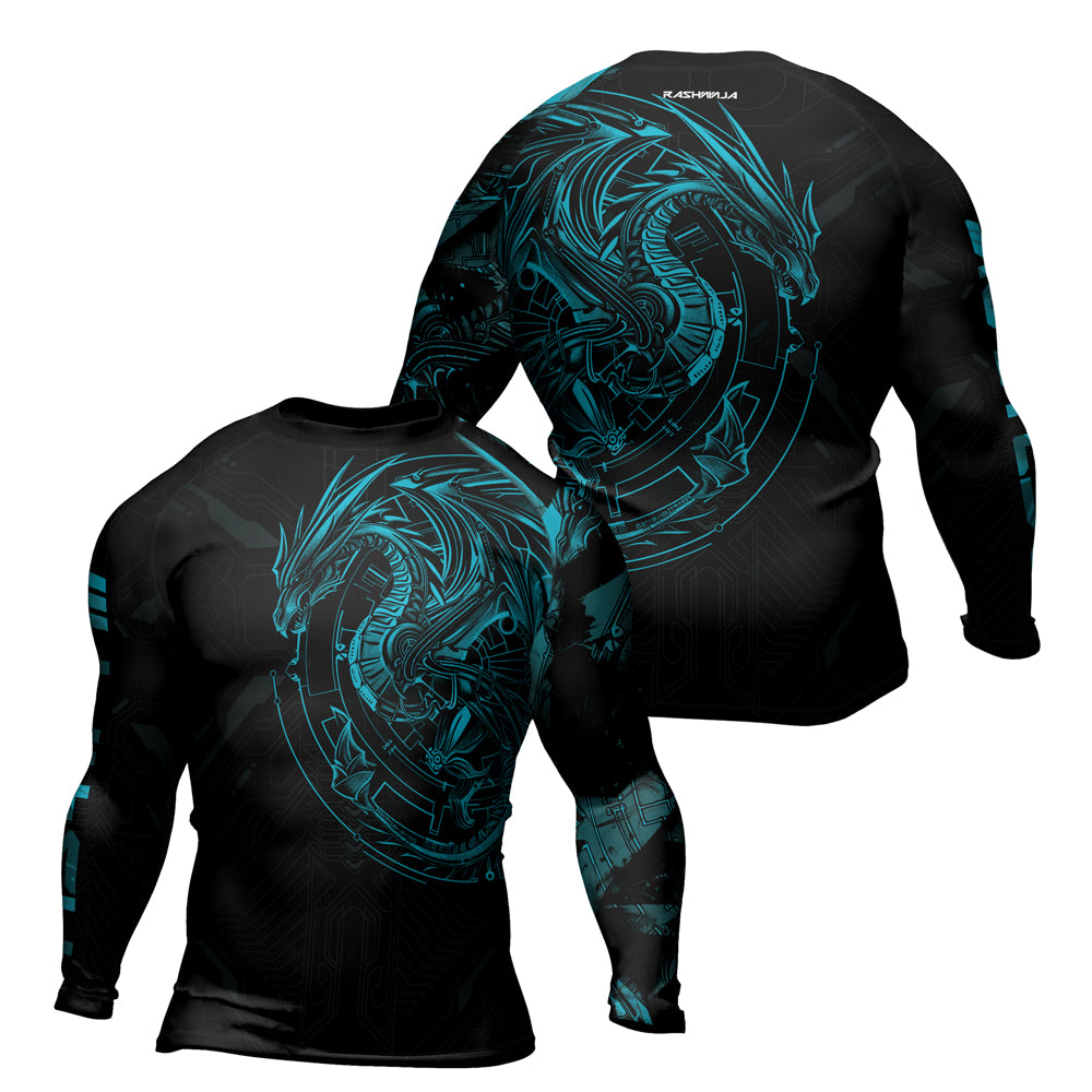 Rashninja Cyber Dragon Forge Men's Long Sleeve Rash Guard