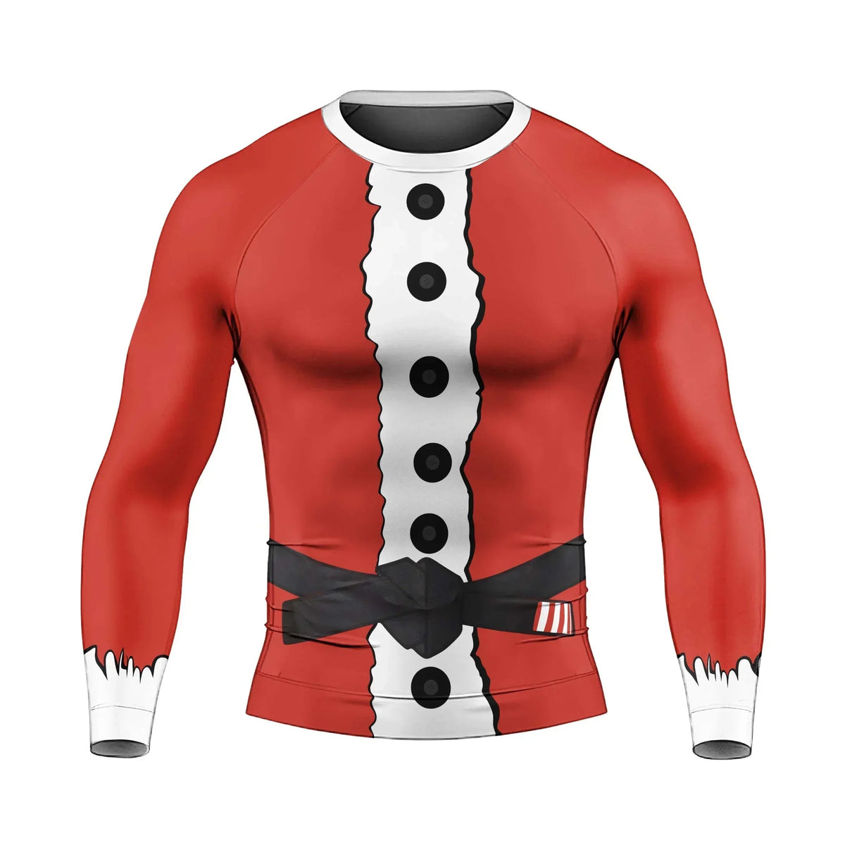 Christmas Santa Jiu Jitsu Men's Long Sleeve Rash Guard