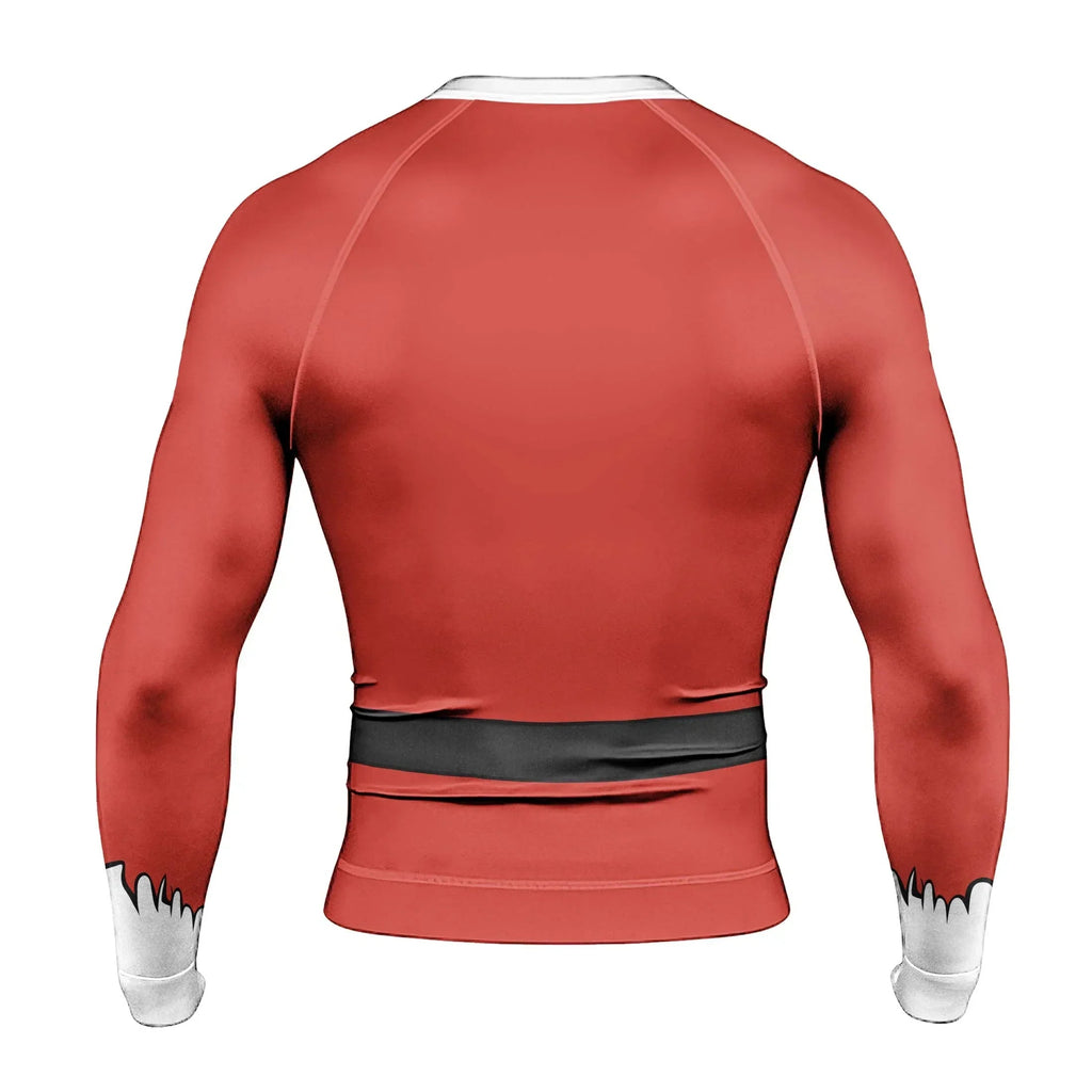 Christmas Santa Jiu Jitsu Men's Long Sleeve Rash Guard