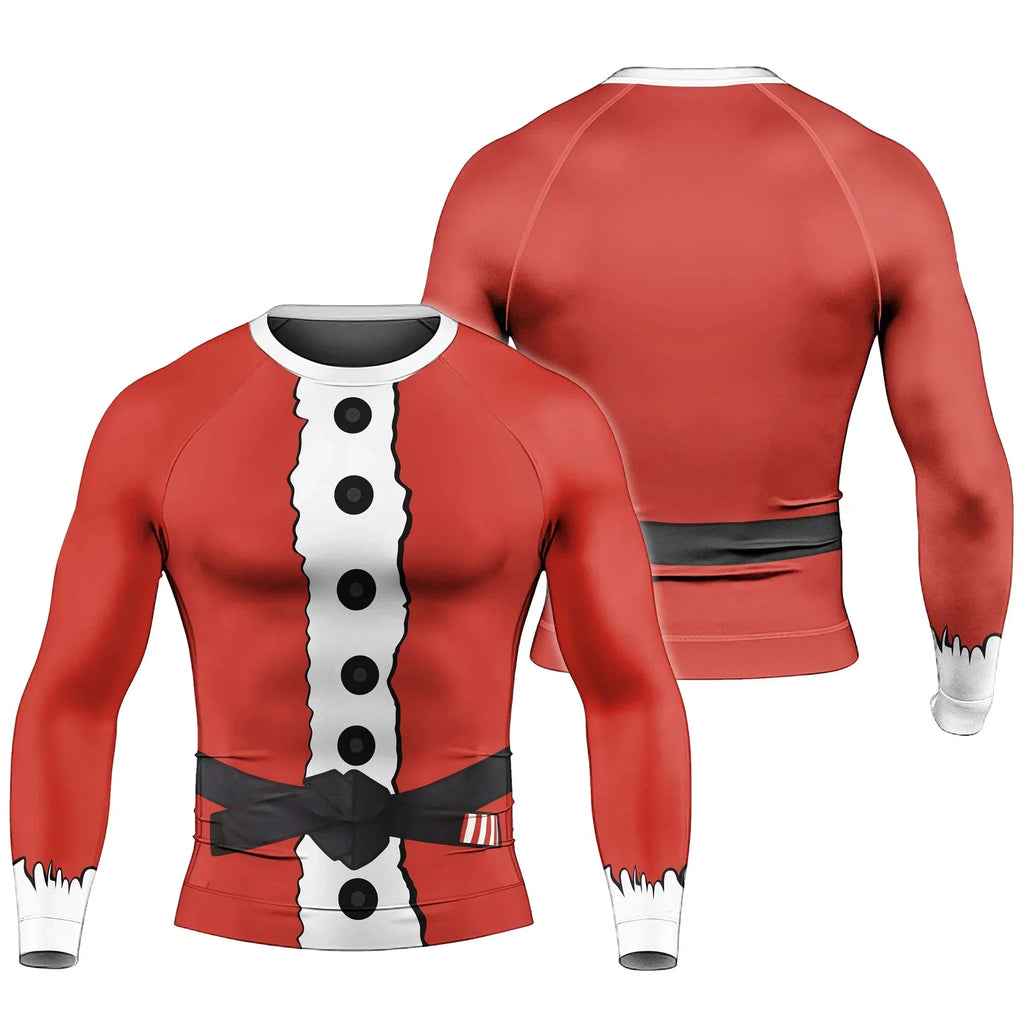Christmas Santa Jiu Jitsu Men's Long Sleeve Rash Guard