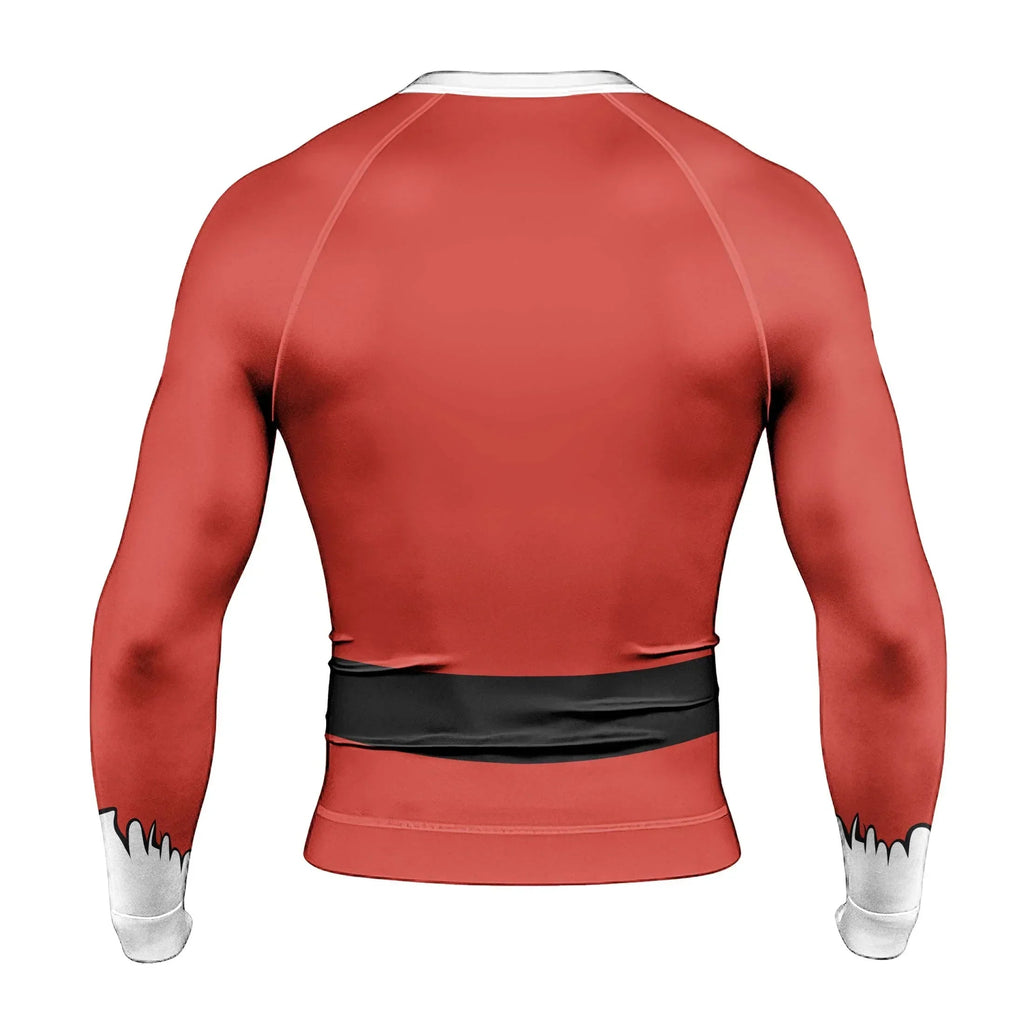 Christmas Santa Jiu Jitsu Men's Long Sleeve Rash Guard