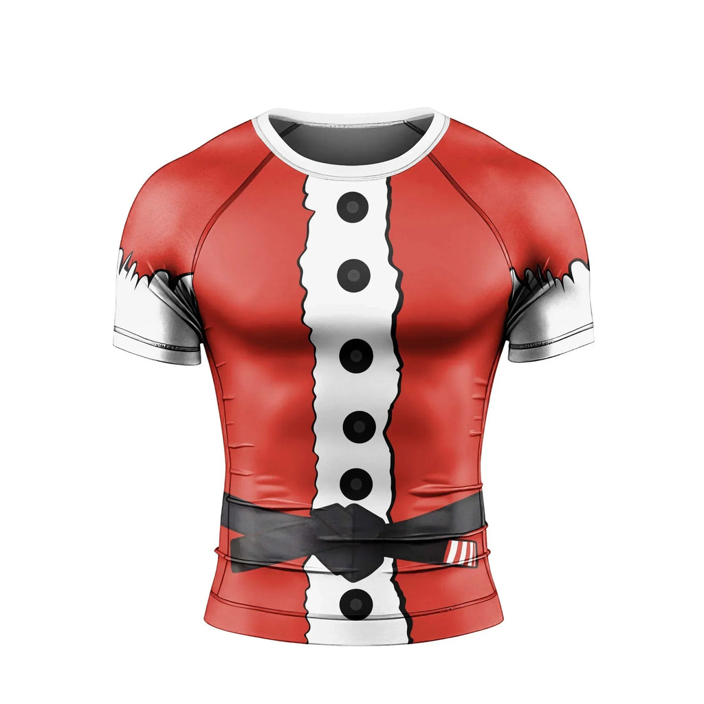 Christmas Santa Jiu Jitsu Men's Short Sleeve Rash Guard