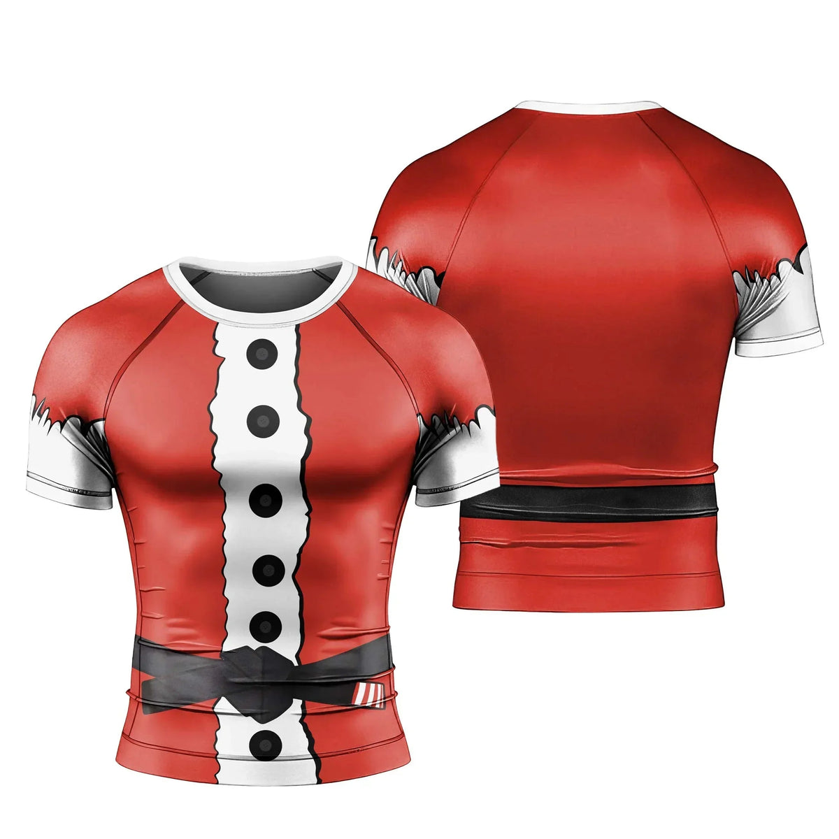 Christmas Santa Jiu Jitsu Men's Short Sleeve Rash Guard
