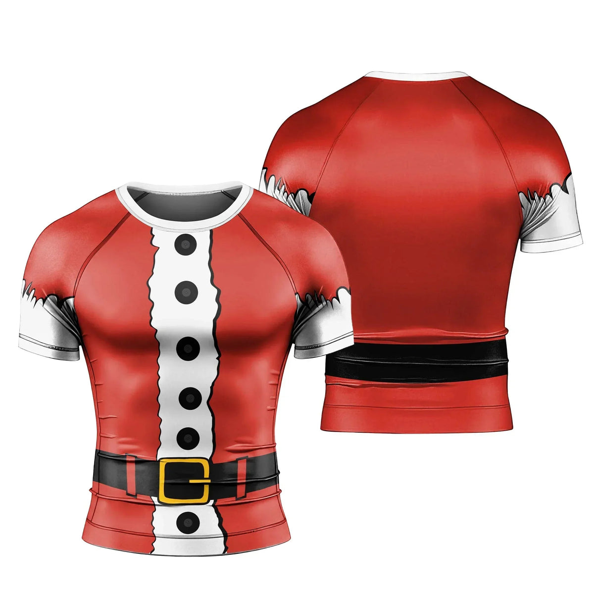Christmas Santa Jiu Jitsu Men's Short Sleeve Rash Guard