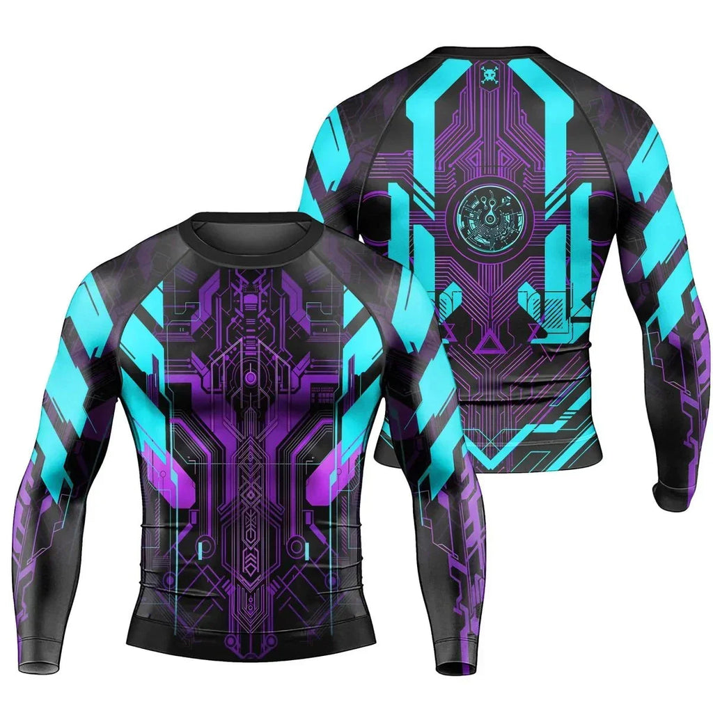 Cyberpunk Ultraviolet Men's Long Sleeve Rash Guard