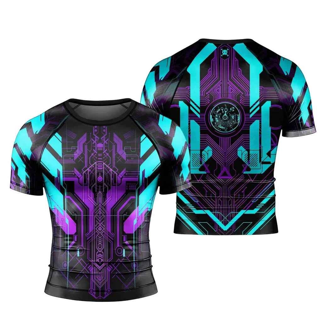 Cyberpunk Ultraviolet Men's Short Sleeve Rash Guard