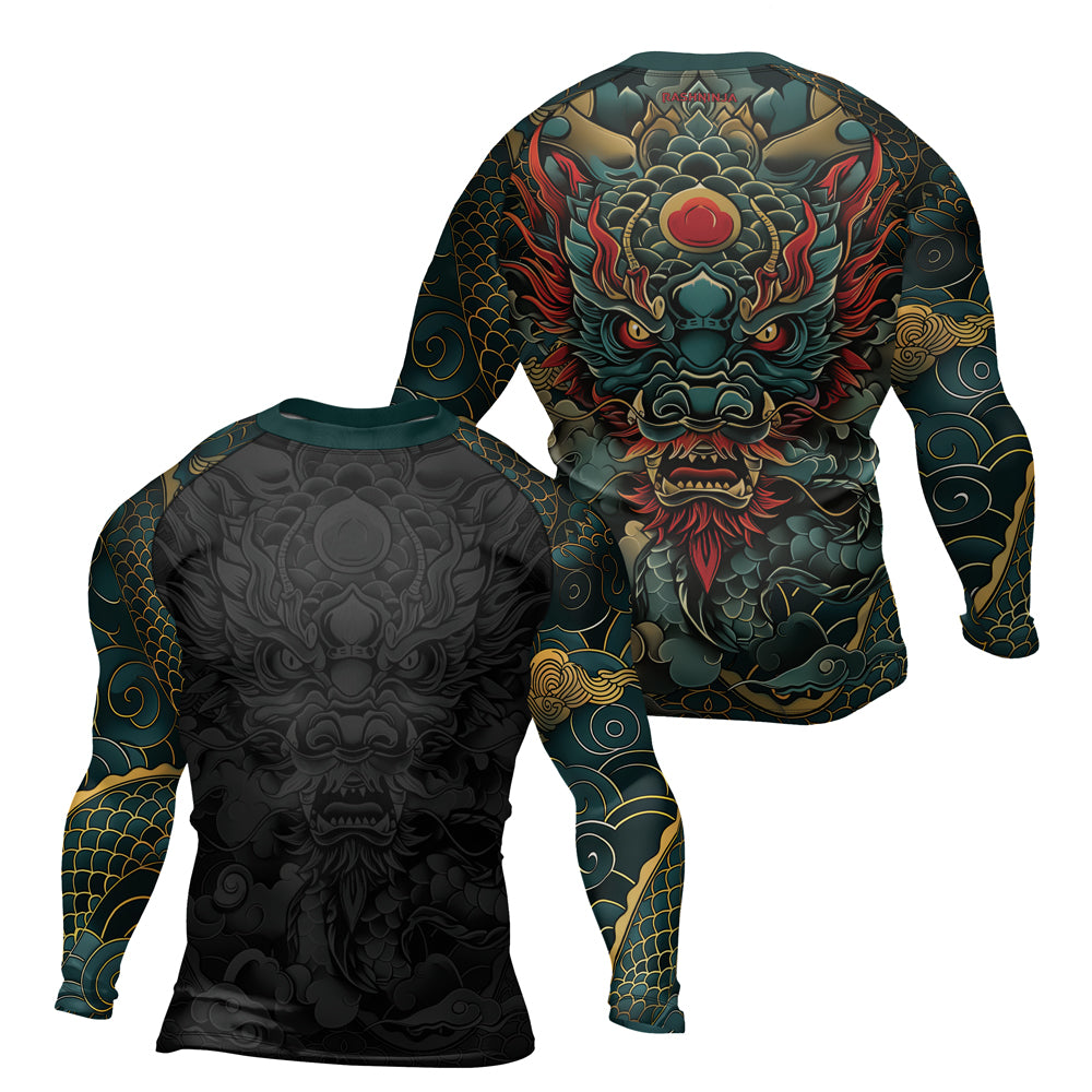 Rashninja Dragon Blaze Dominion Men's Long Sleeve Rash Guard