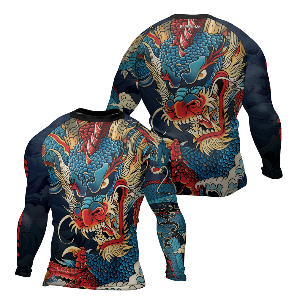 Rashninja Dragon Celestial Wrath Men's Long Sleeve Rash Guard