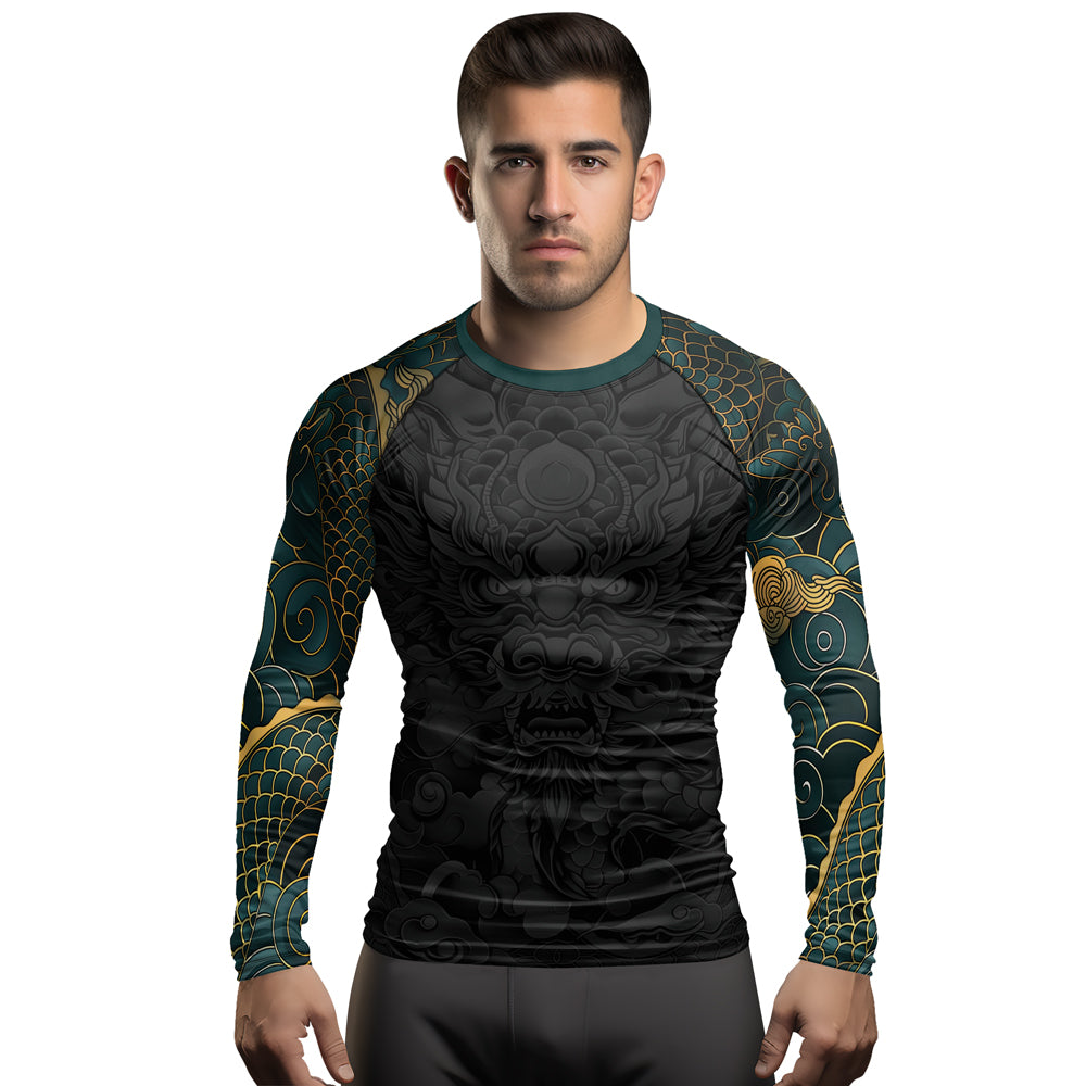 Rashninja Dragon Blaze Dominion Men's Long Sleeve Rash Guard