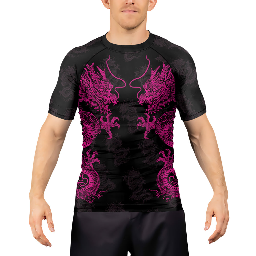 Rashninja Dragon Twilight Guardian Men's Short Sleeve Rash Guard