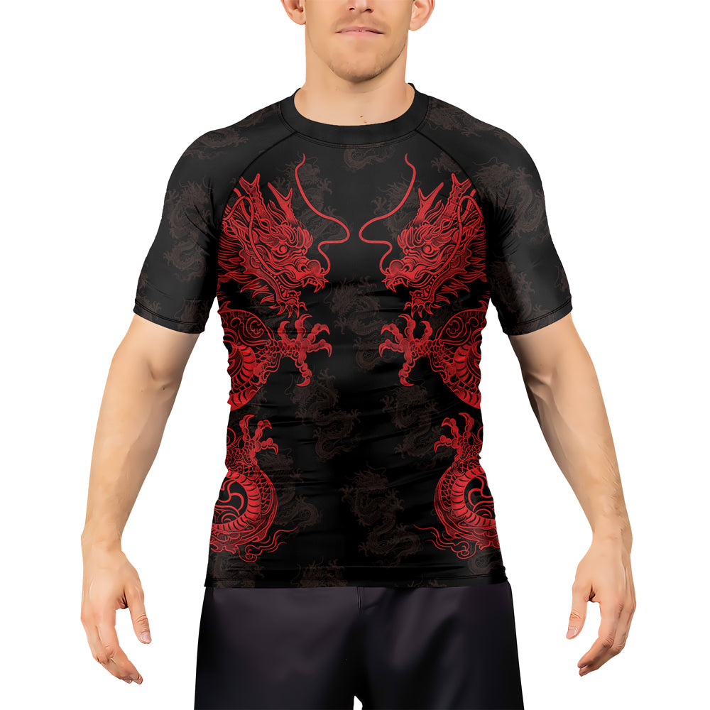 Rashninja Dragon Twilight Guardian Men's Short Sleeve Rash Guard