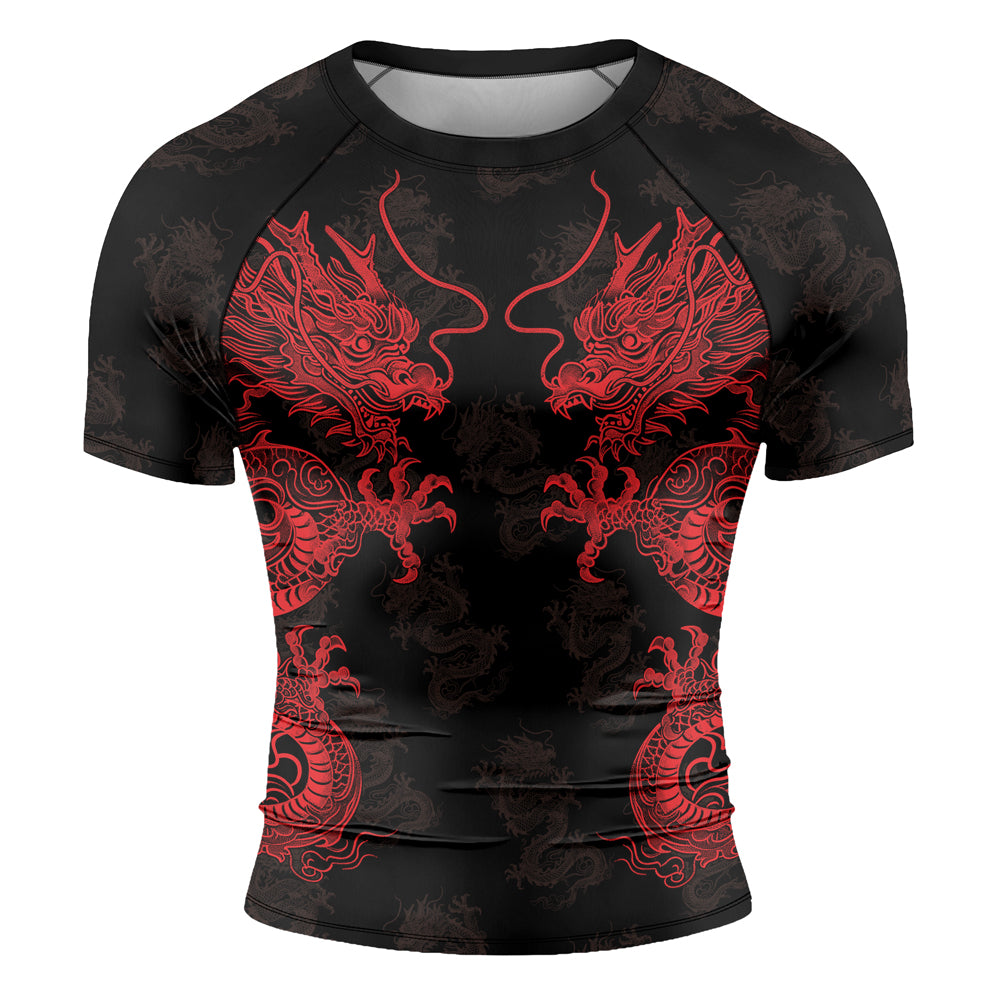 Rashninja Dragon Twilight Guardian Men's Short Sleeve Rash Guard