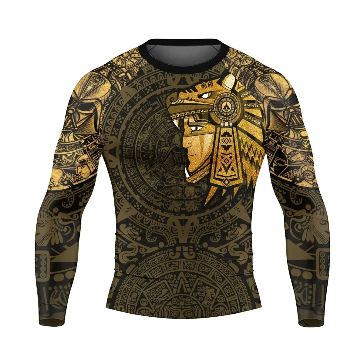 Darth Vader Aztec Calendar Men's Long Sleeve Rash Guard