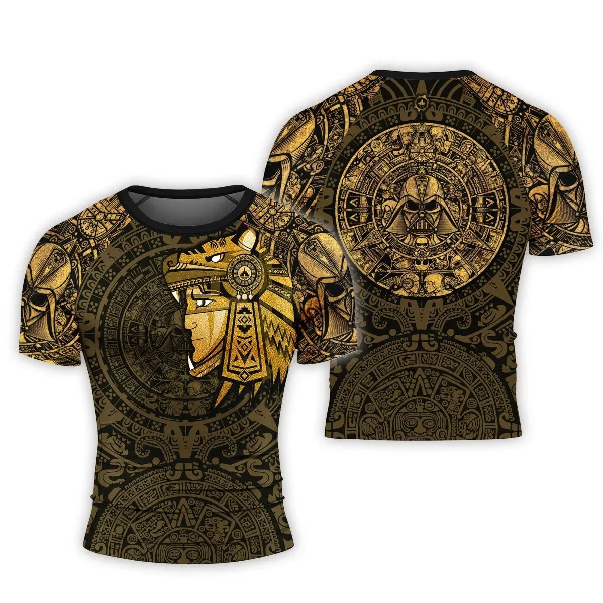 Darth Vader Aztec Calendar Men's Short Sleeve Rash Guard