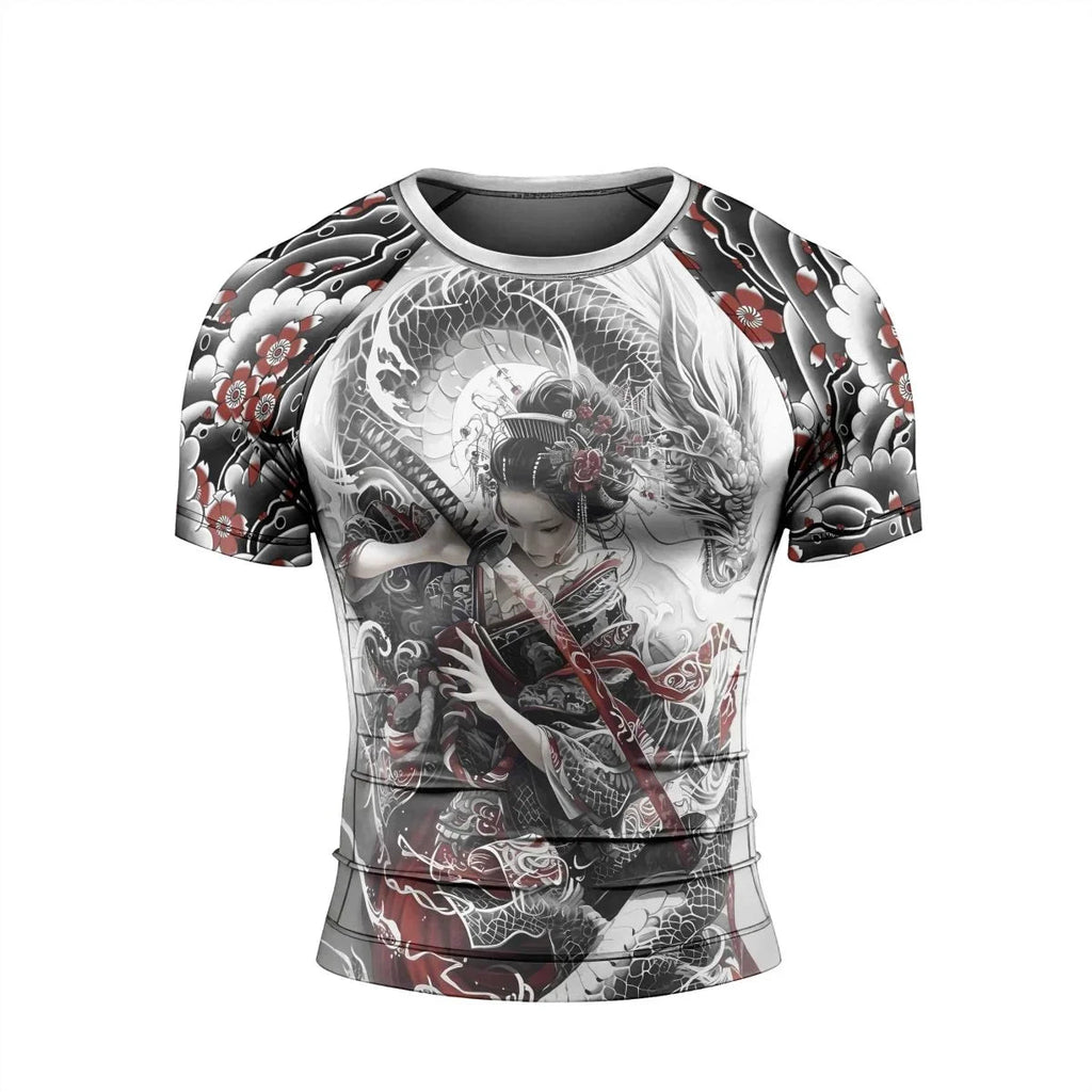 Dragon Geisha Men's Short Sleeve Rash Guard