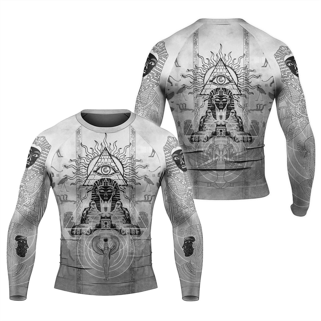 Egypt Mythology Sphinx Men's Long Sleeve Rash Guard